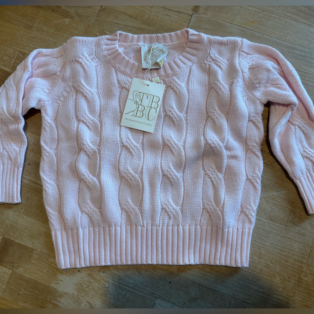 The Beaufort Bonnet Company Light Pink Cable Knit Sweater
